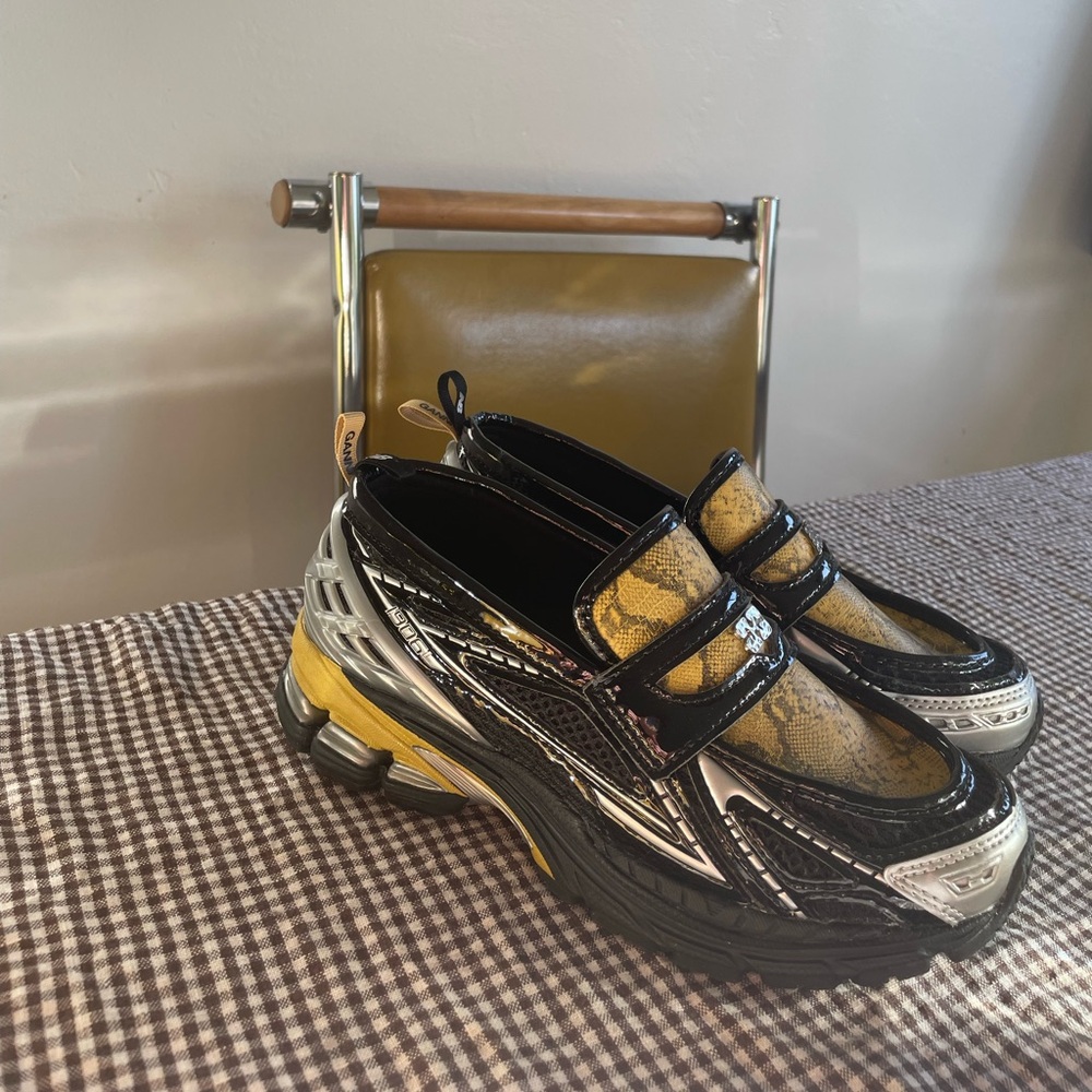 Ganni Black & Yellow Platform Sneakers